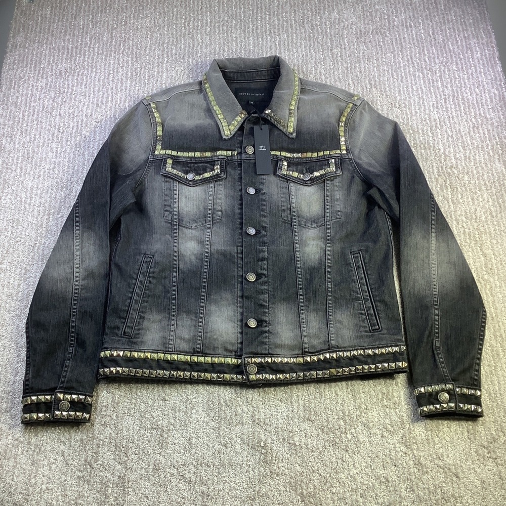 Cout De La Liberte Mens Johnny Stretch Twill Suede Trucker Jacket Size M NWT